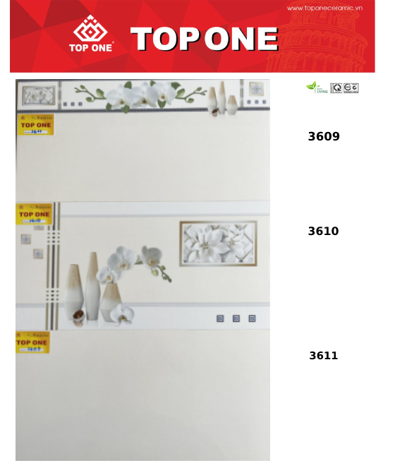 Gạch ốp tường Top One 3609-3610-3611